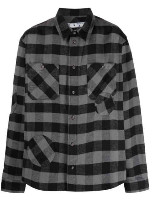 Off-White check patch-detail shirt