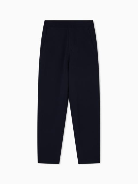 EMPORIO ARMANI ICON KNITTED ELASTICATED-WAIST TROUSERS