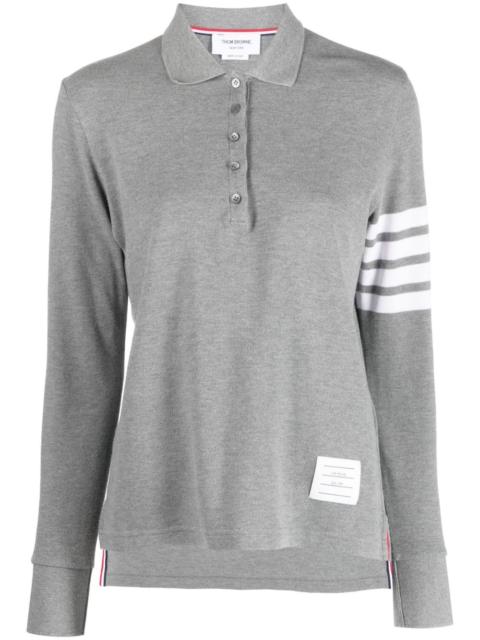 Thom Browne 4-Bar long-sleeved polo shirt