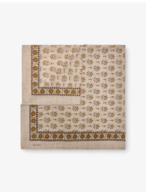 soeur Floral-Print Wool Scarf