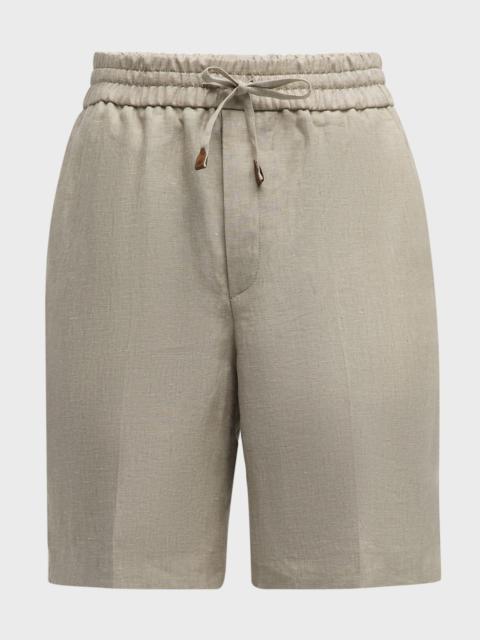 Men's Linen Pull-On Drawstring Shorts