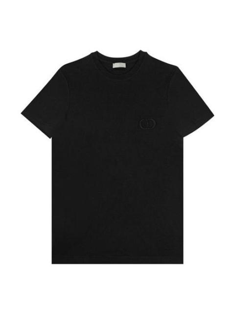 Dior DIOR CD Icon Logo Embroidered Short-Sleeved Black 013J600A0589-C989