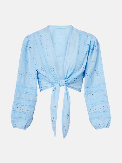 MELISSA ODABASH Pia broderie anglaise cotton top