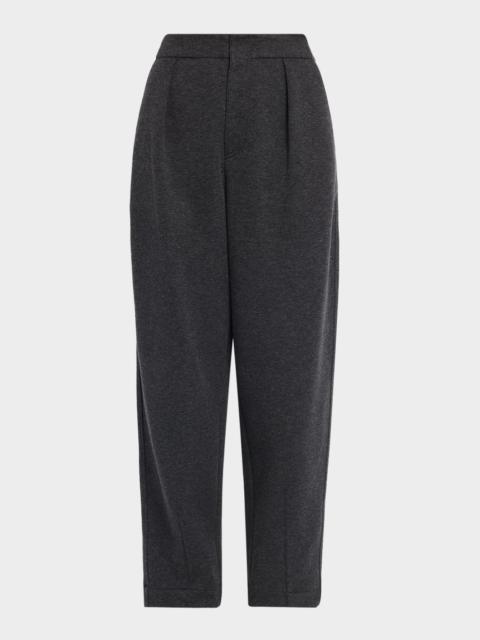 Brunello Cucinelli Pleated Tapered-Leg Ankle Sport Pants