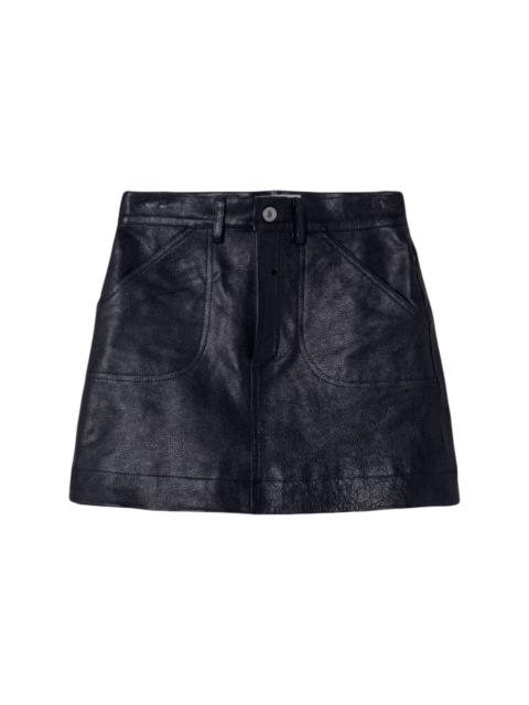 70s leather mini skirt