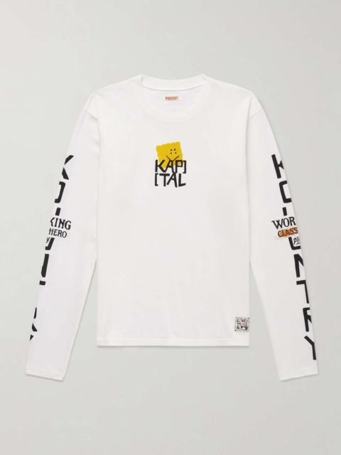 Kapital Peckish Embroidered Printed Cotton-Jersey T-Shirt