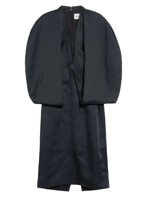 KHAITE Khaite Dakota Bonded Crepe Satin Dress in Black