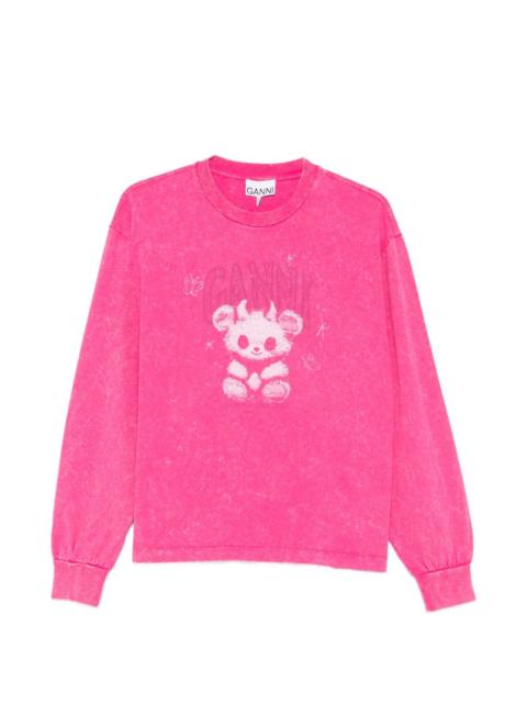 GANNI graphic long-sleeve T-shirt