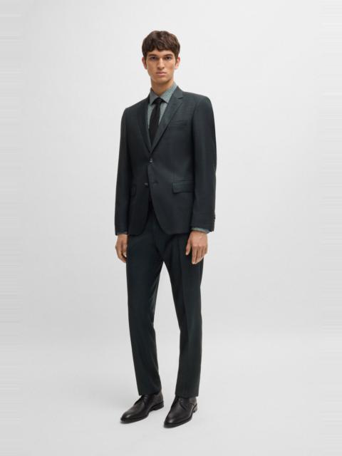 BOSS SLIM-FIT SUIT IN MICRO-PATTERNED STRETCH WOOL
