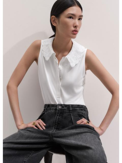 ME+EM Lace Collar Layering Top