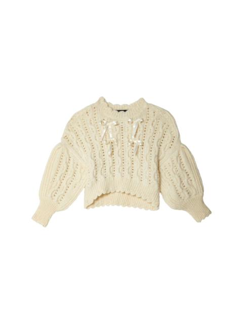 chunky-knit lace-stitch jumper