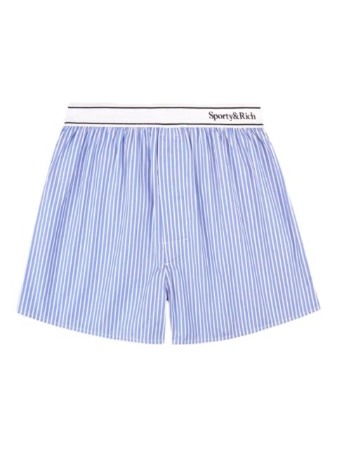 Sporty & Rich Serif logo striped boxer shorts