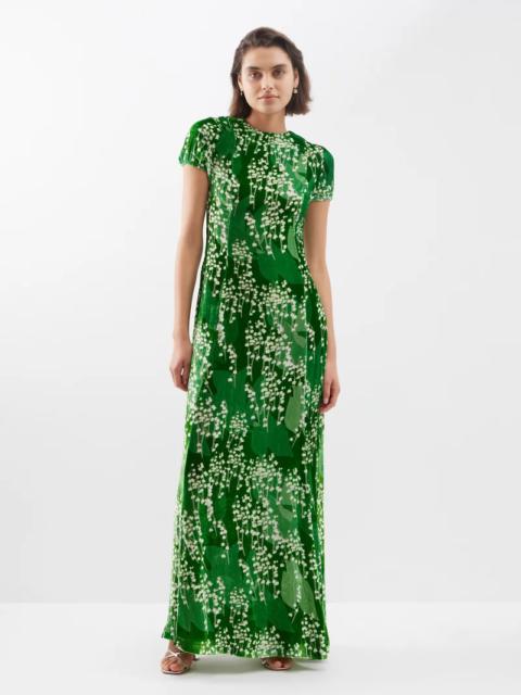 BERNADETTE Roxy floral-print velvet maxi dress