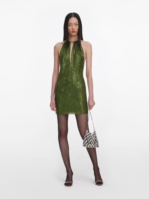 Olive Rhinestone Mini Dress