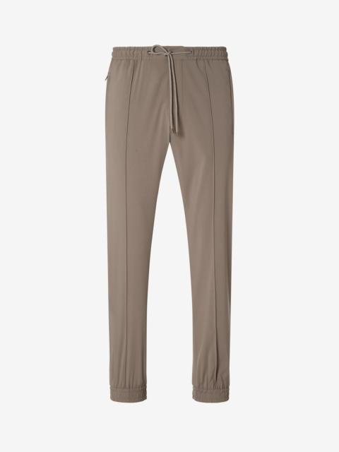 CORNELIANI Dark beige technical wool joggers