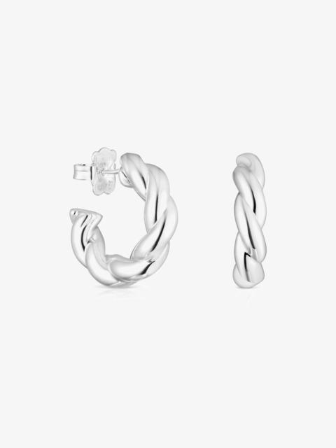 TOUS Silver Twisted Earrings