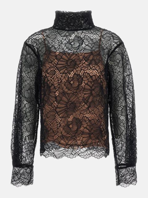 ROTATE High-Neck Lace Blouse