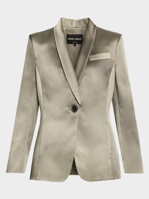 GIORGIO ARMANI Ombre Satin Single-Breasted Blazer