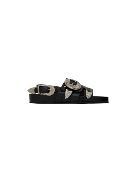 SSENSE Exclusive Black Oversized Buckle Sandals