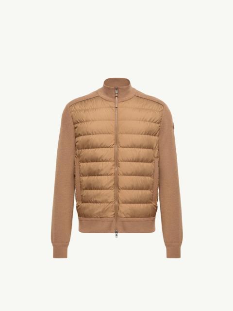 Moncler Wool & Cashmere Blend Padded Zip-Up Cardigan