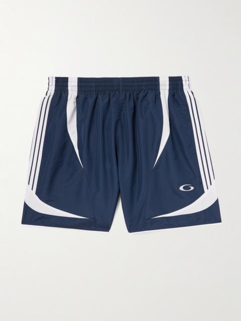 BALENCIAGA Straight-Leg Embroidered Striped Swim Shorts