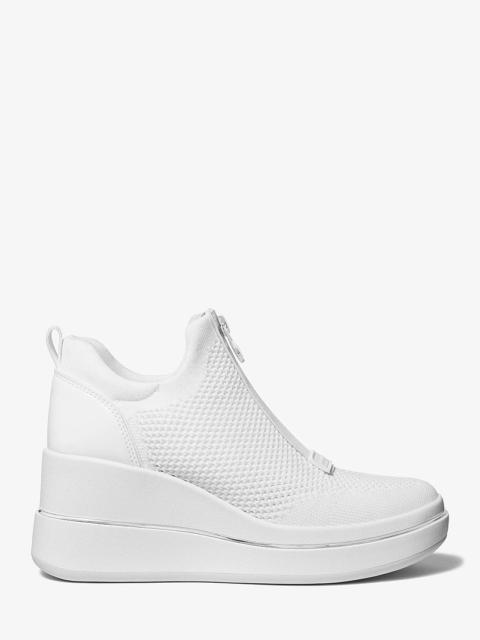 MICHAEL KORS Emmy Mesh Zip-Up Wedge Trainer