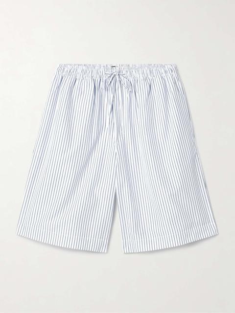 RÓHE Striped cotton-poplin shorts