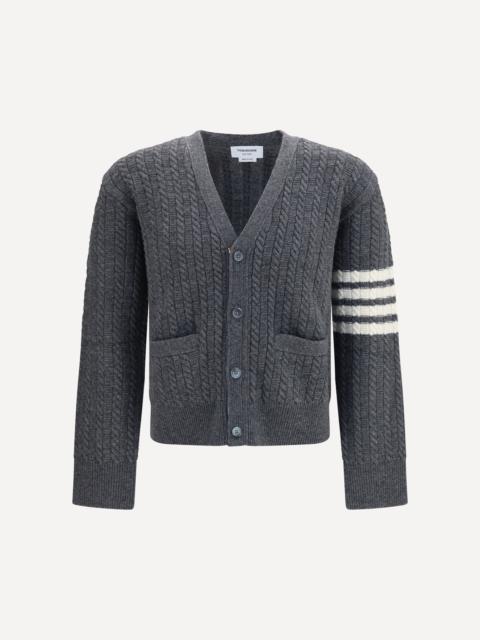 Thom Browne V-neck Sweater with Anchor embroidery on the back
