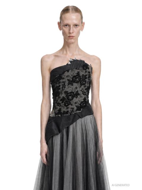 Marc Le Bihan Beaded Brocade Corset Top