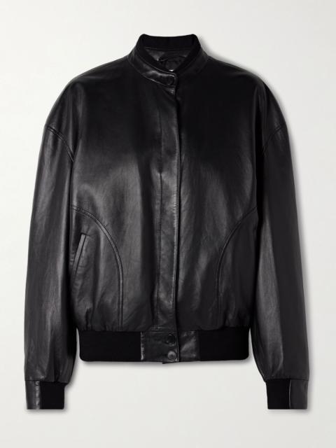 The Row Elenora leather jacket Black