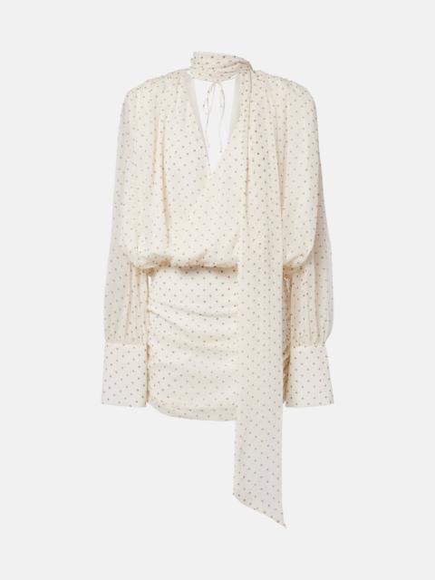 ROTATE Floral scarf-detail minidress