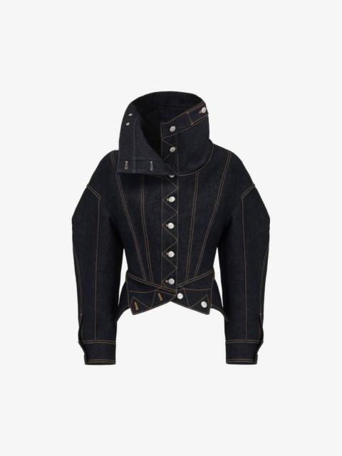 Alexander McQueen Women's Upside-down Denim Jacket in Indigo
