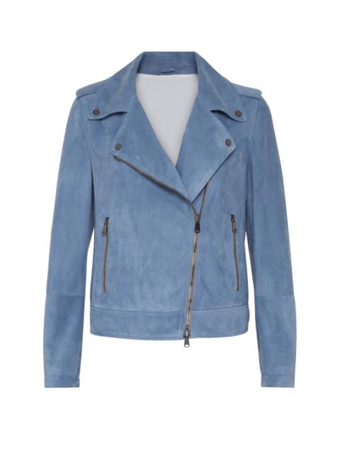 Brunello Cucinelli Suede biker jacket