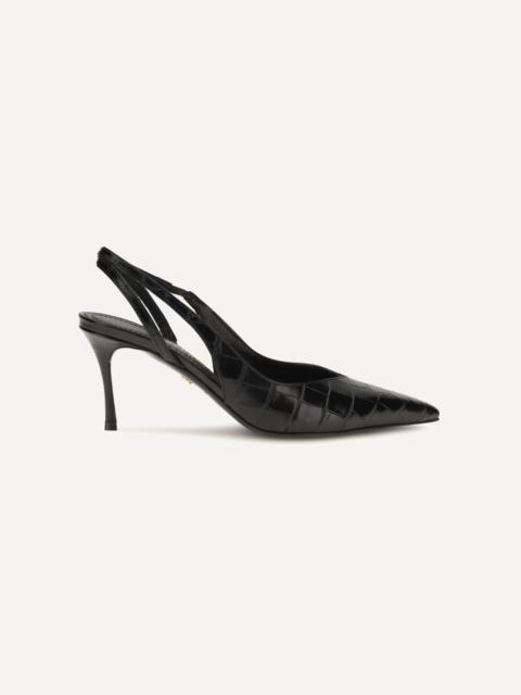 FERRAGAMO Crocodile-effect leather Slingback Pumps