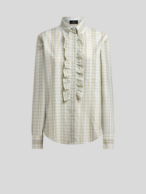 Etro COTTON SHIRT WITH BIB AND CHECK MOTIF