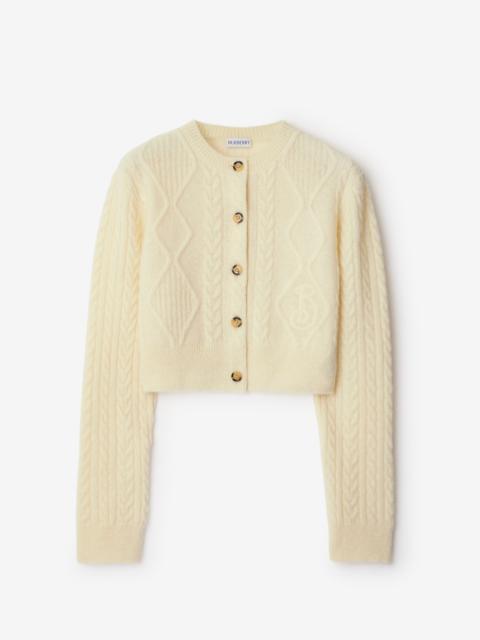 Burberry Cropped Aran Wool Blend Cardigan