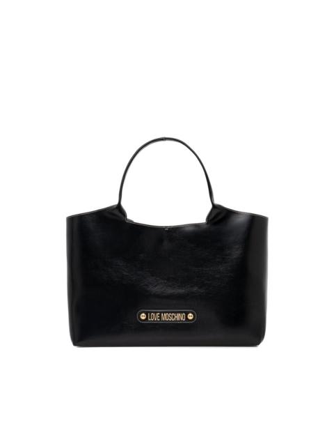 Moschino logo-appliqué tote bag