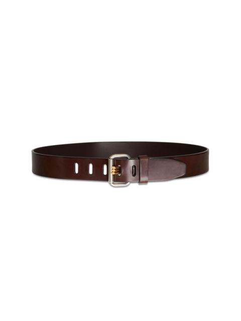 silver-tone leather belt