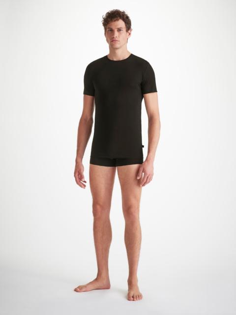 Derek Rose Men's Underwear T-Shirt Jack Pima Cotton Stretch Black
