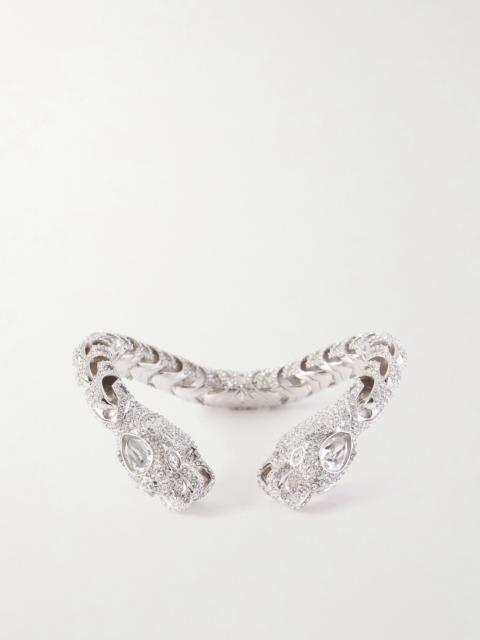 GUCCI Dionysus Silver-tone And Crystal Cuff
