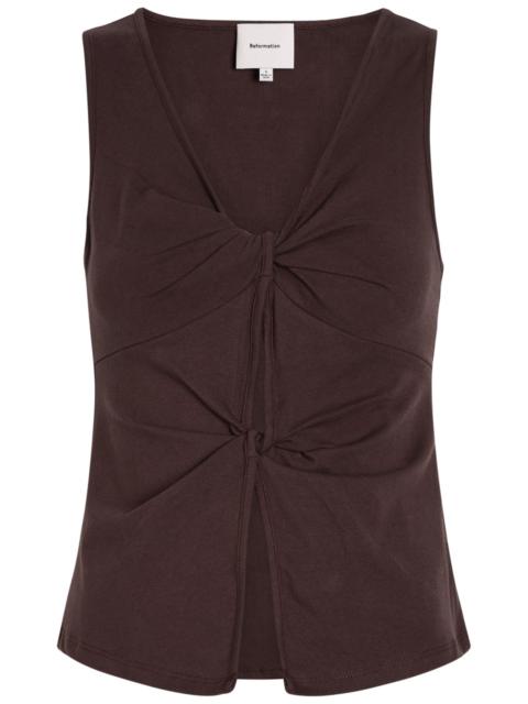 Reformation Reformation Tefi Knotted Stretch-cotton top
