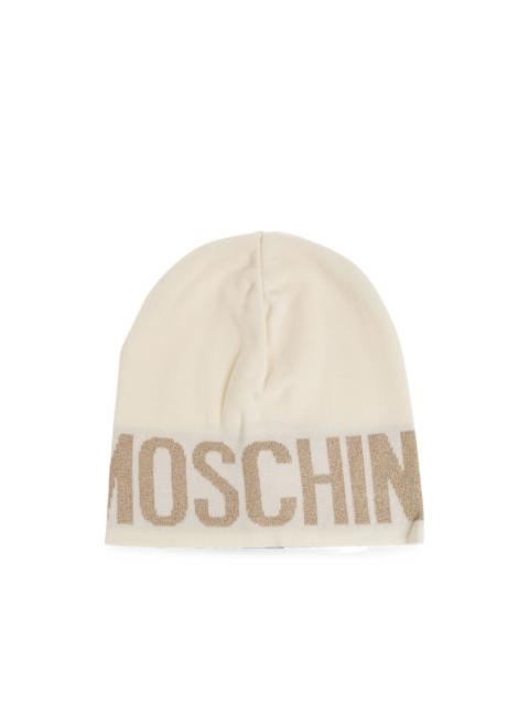 Moschino logo-intarsia beanie hat