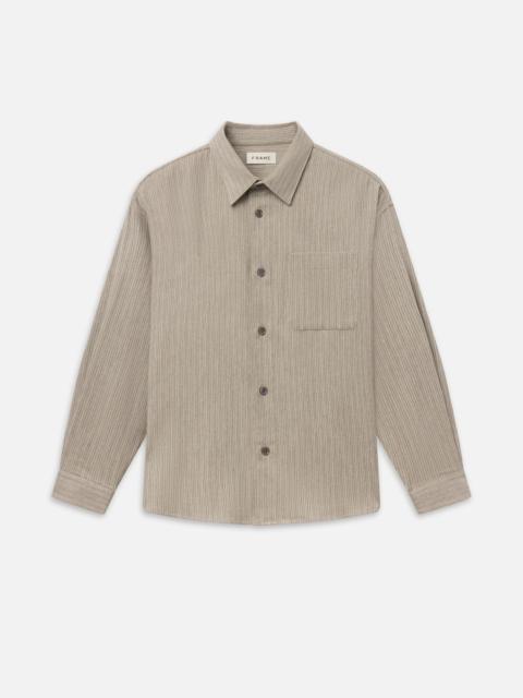 FRAME Wool Blend Stripe Shirt