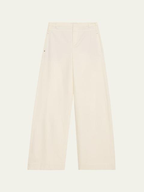 Vince Double-Waistband Wide-Leg Utility Pants