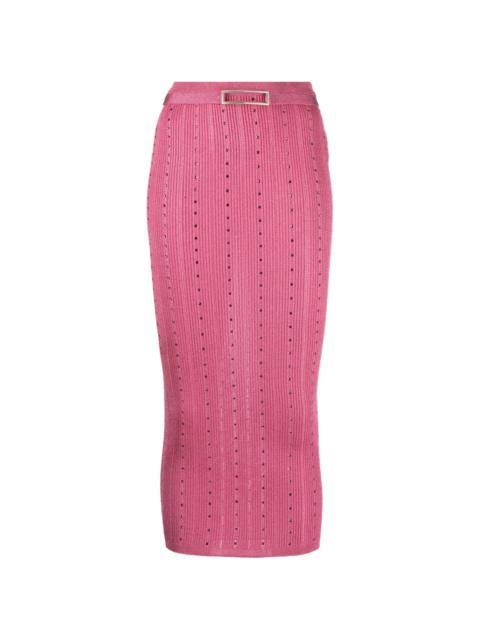 Alessandra Rich embellished knitted midi skirt