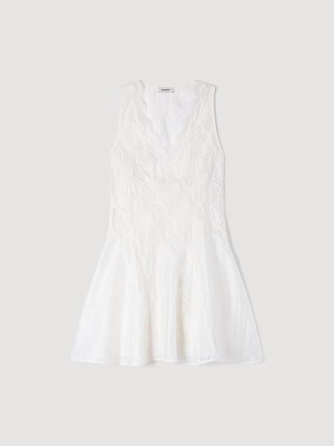 Sandro MINI TRIMMED LINEN DRESS