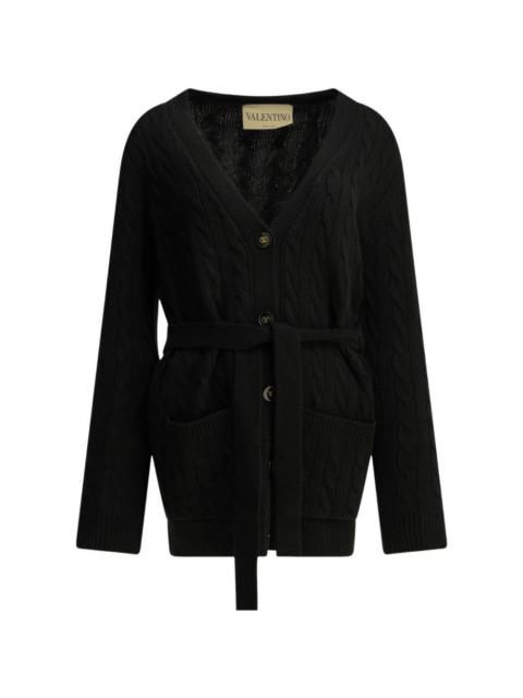 Valentino cable-knit belted cardigan
