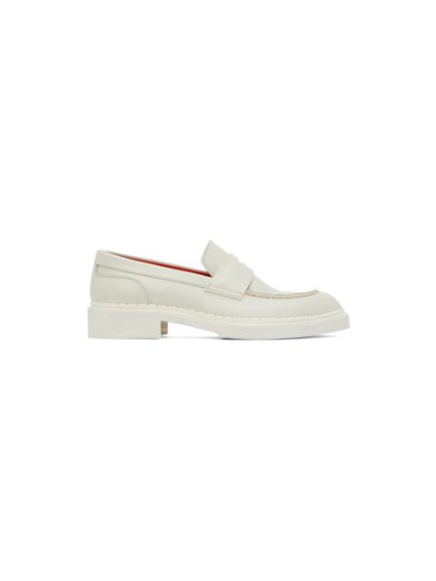 Santoni Off-White Leather Loafers