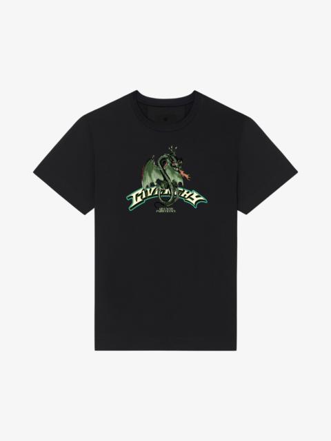 SLIM FIT T-SHIRT IN COTTON WITH GIVENCHY DRAGON PRINT