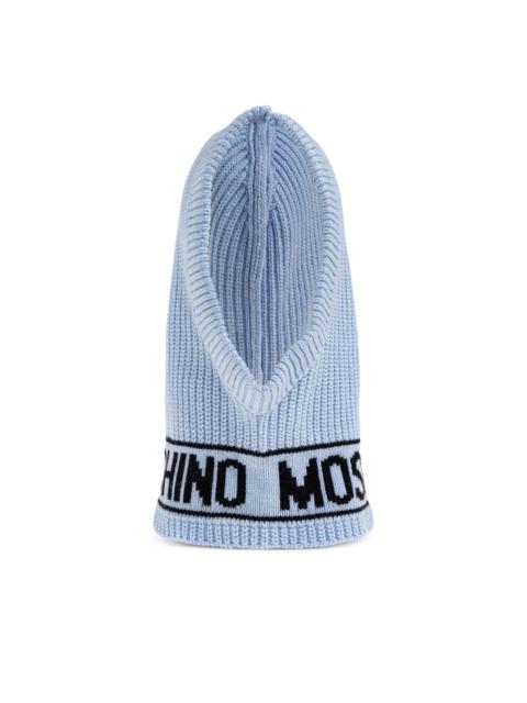Moschino ribbed-knit logo balaclava